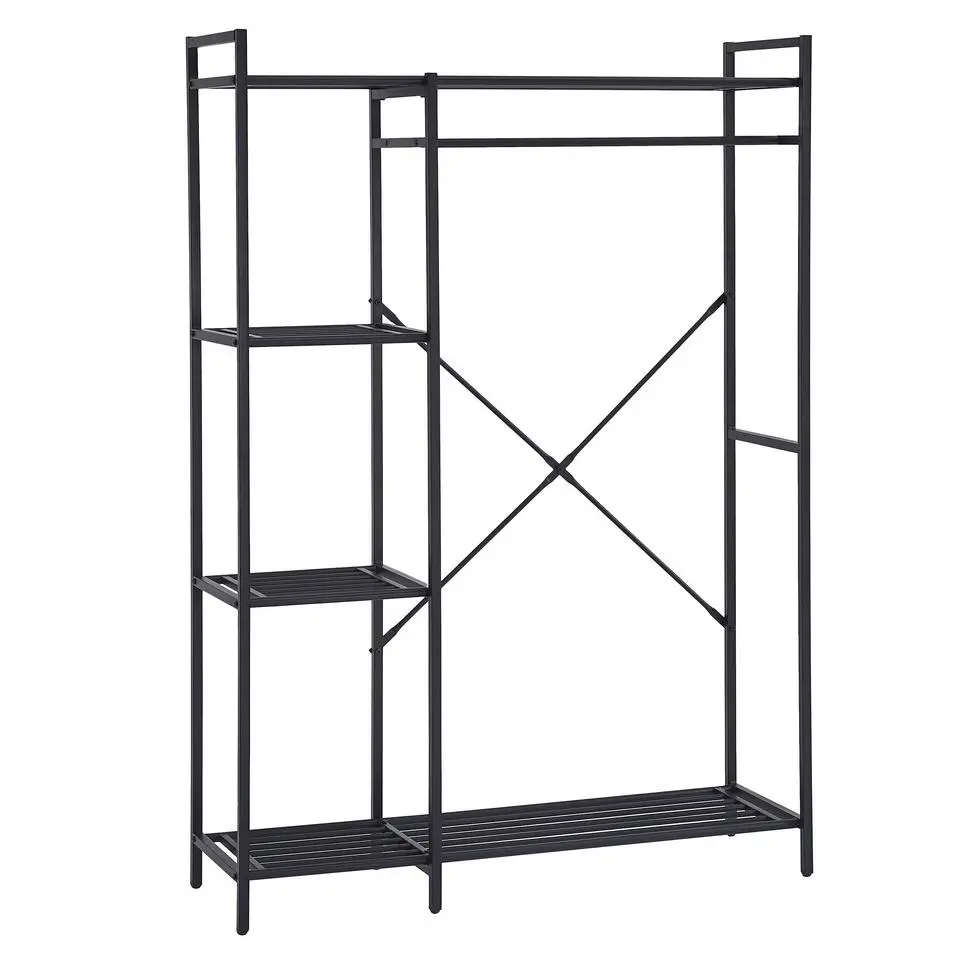 Kledingrek Marek - 120x40x171cm - zwart metaal