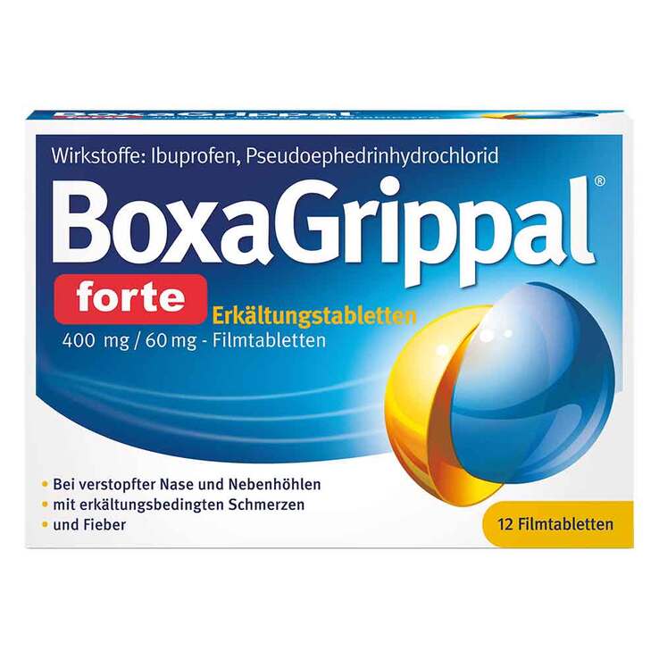 BoxaGrippal forte Erkältungstabletten 400 mg/60 mg Filmtabletten, 12 St