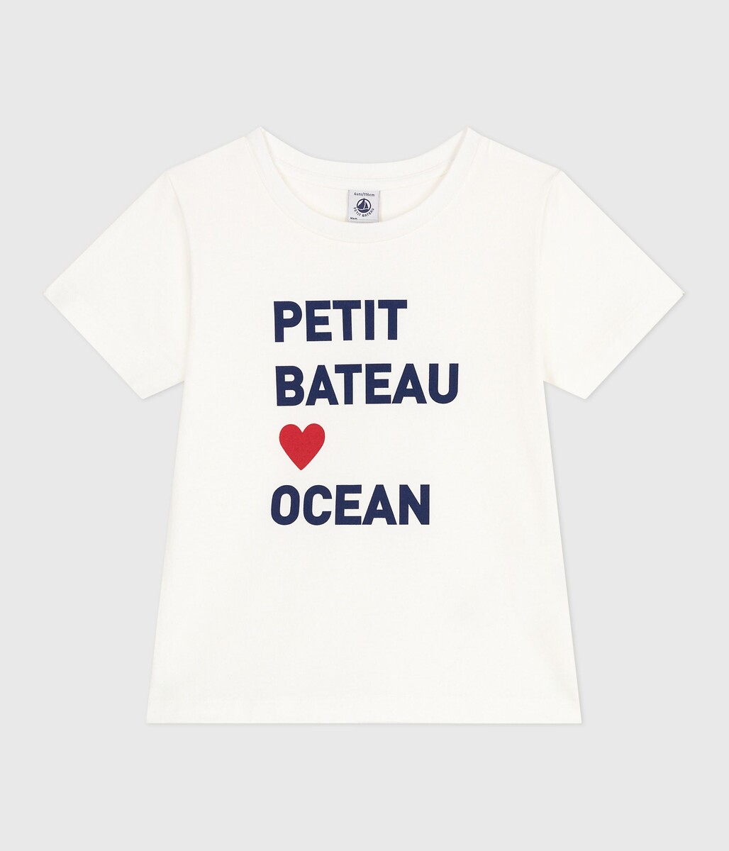 PETIT BATEAU<br>Camiseta de manga curta com mensagem