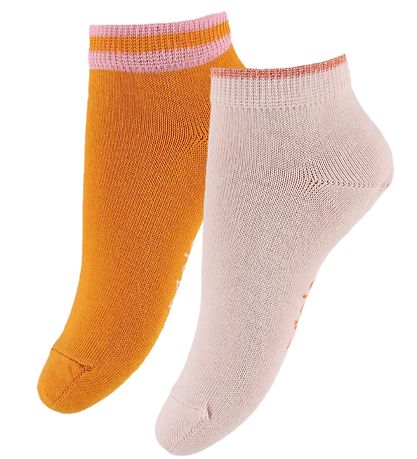 Molo AnkelStrømper - 2-pak - Noja - Rosa/Orange m. Glimmer