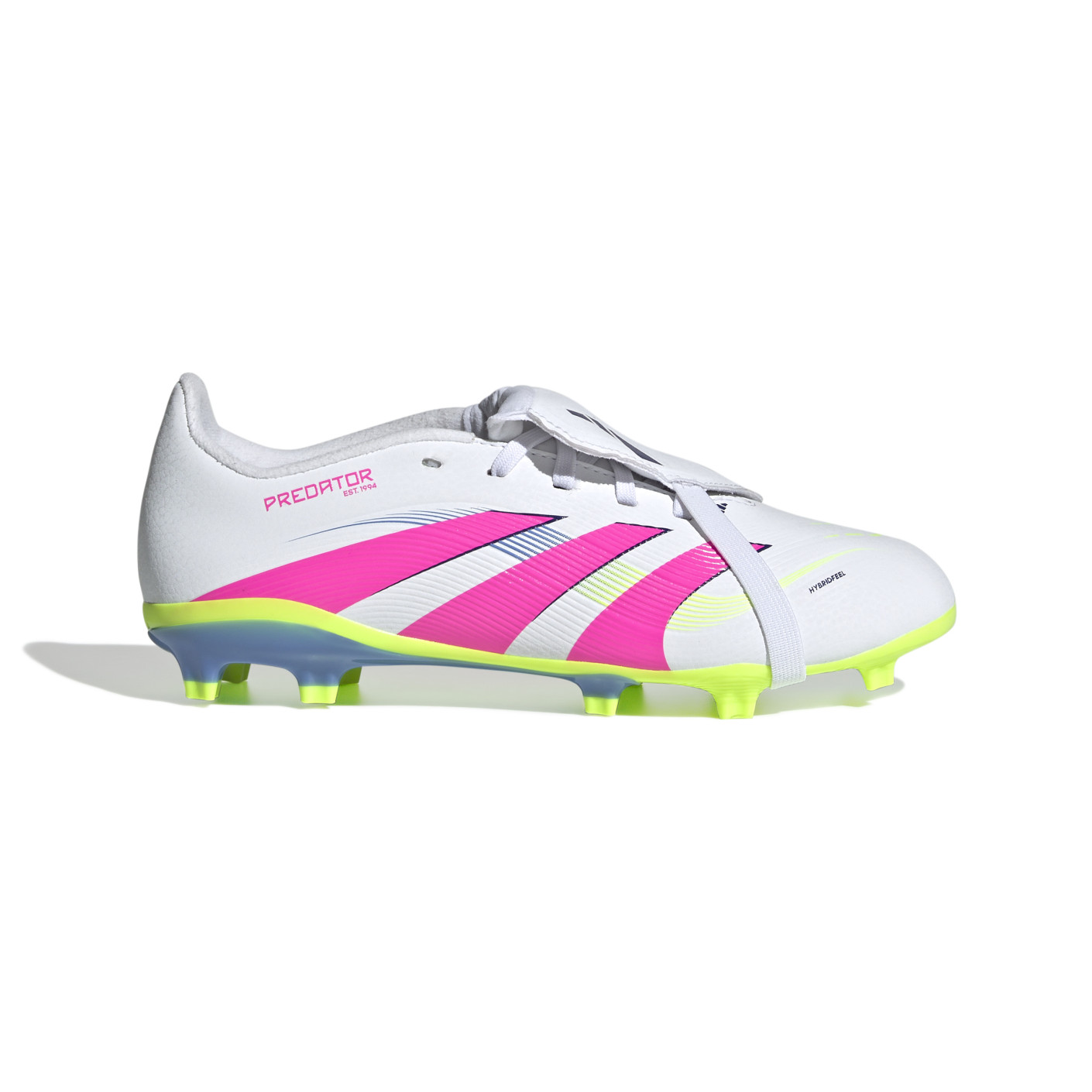 Adidas Predator League FT Gras Voetbalschoenen (FG) Kids Wit Roze Neongeel