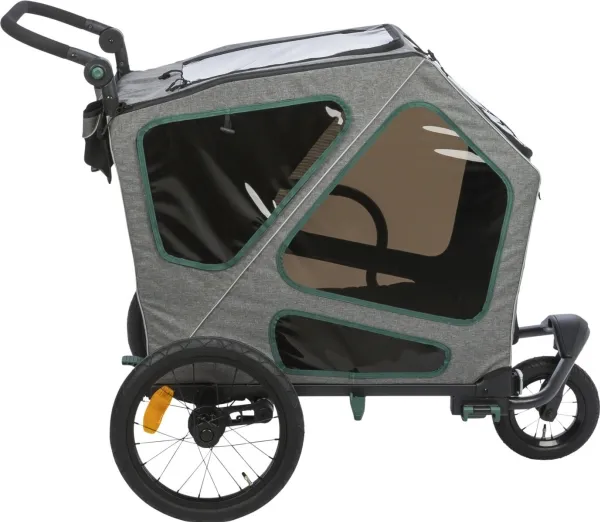 Trixie Bicycle trailer, M: 71 × 95 × 85/138 cm, grey/sage