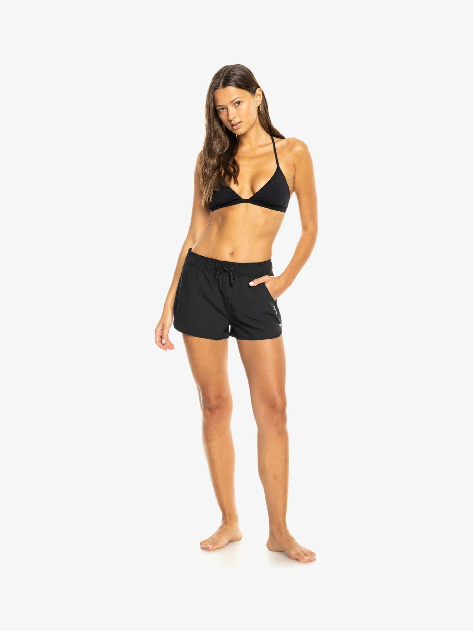 Zwart - Roxy Wave boardshort met logo van 2 inch