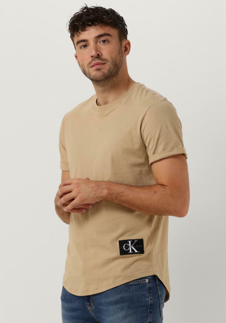 CALVIN KLEIN groene calvin klein t-shirt badge turn up sleeve