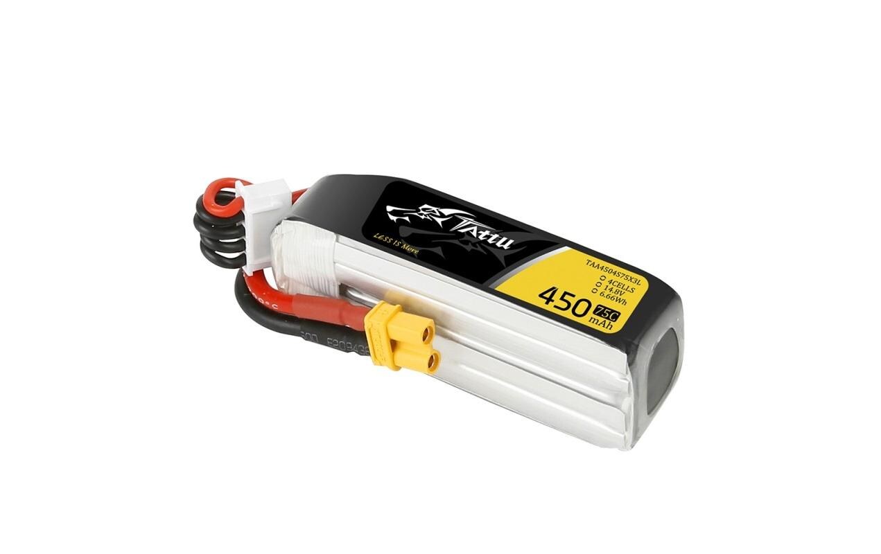 RC-Akku LiPo 450 mAh 14.8 V 75C LongSoftcase 4S LiPo-Akku mit XT30 Stecker L Grösse für H-Rahmen