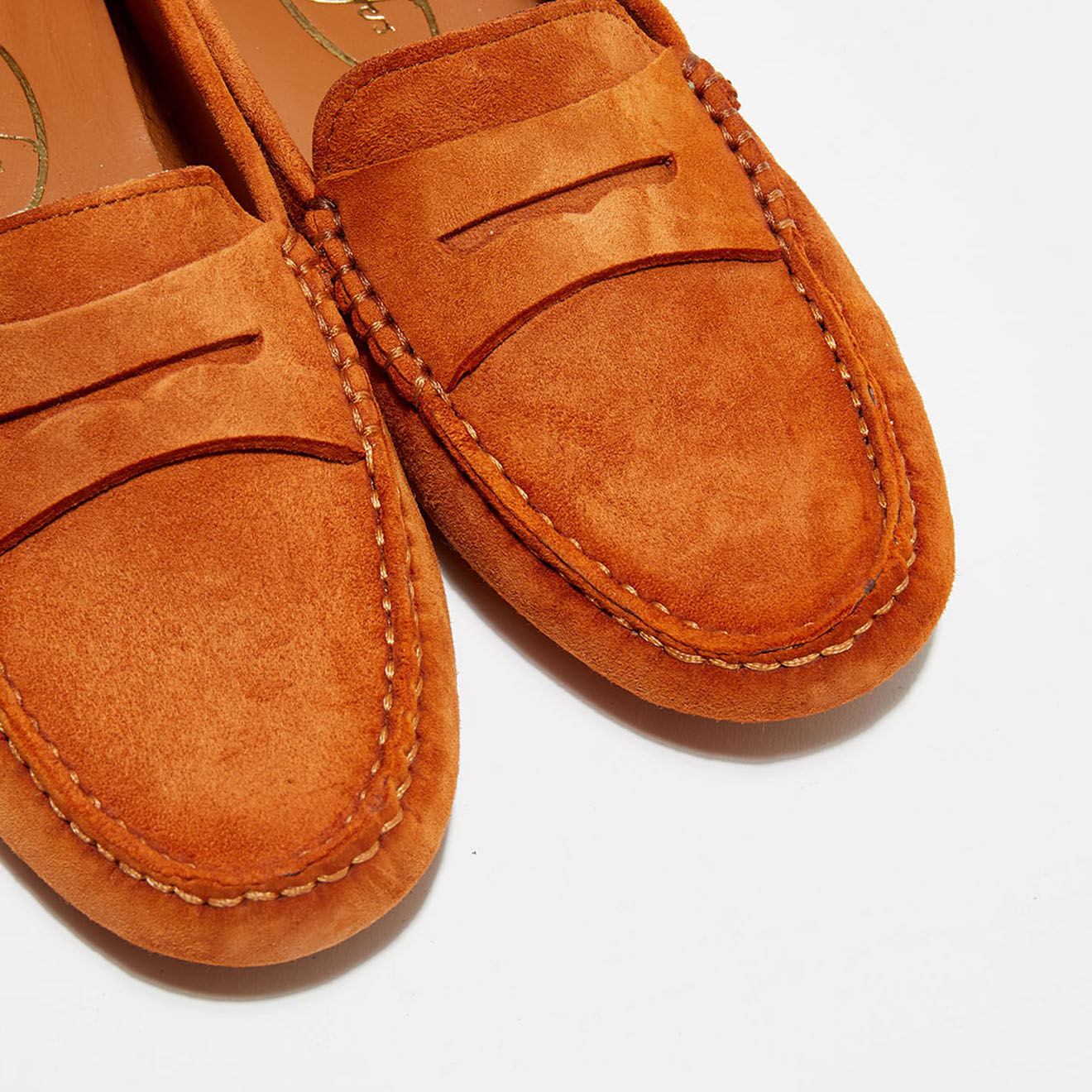 Loafers Mocassins en Velours de Cuir Nola  camel