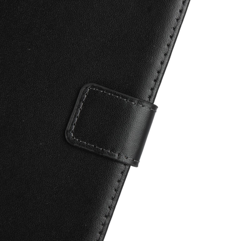 Samsung Galaxy A6 (2018) Echtleder Tasche Flip Cover mit Kartenfächer - Schwarz