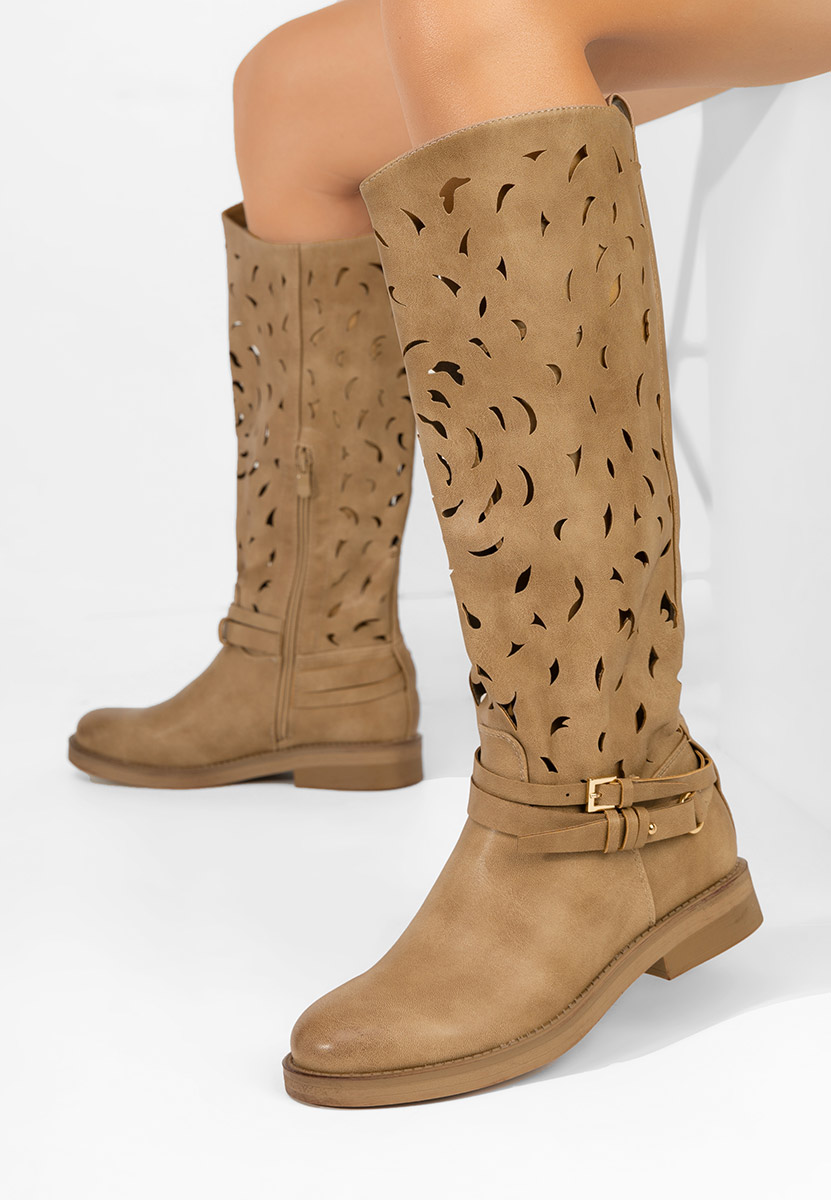 Bottes kaki Fara toc Shellie