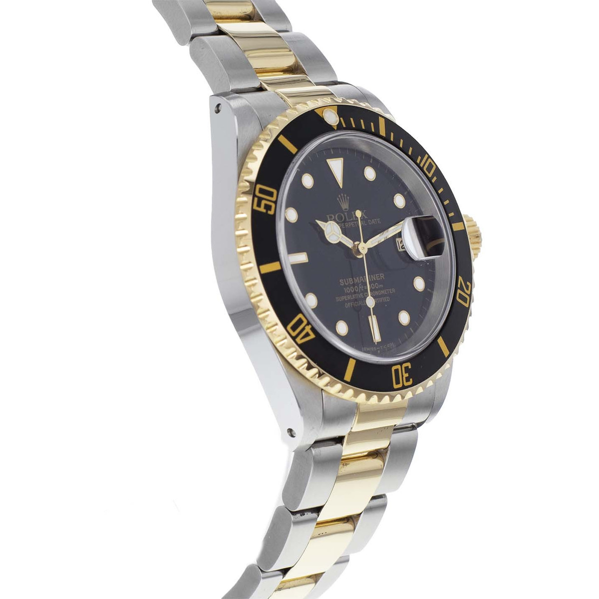 Montre d'occasion Rolex Submariner homme automatique or 750 jaune et acier