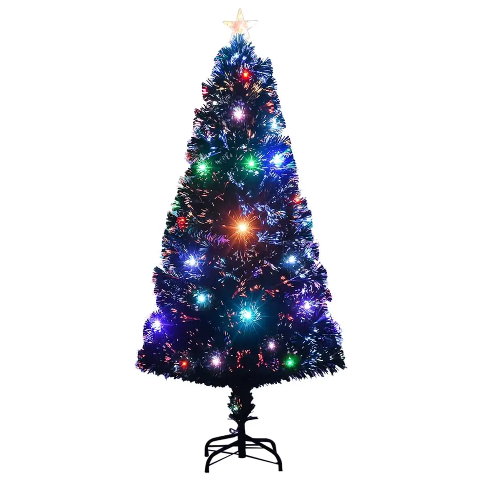 vidaXL Kunstkerstboom met standaard/LED 120 cm glasvezel