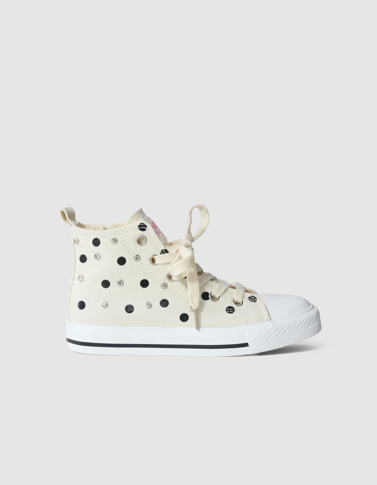 Polkadot Strass Sneakers Gebroken Wit