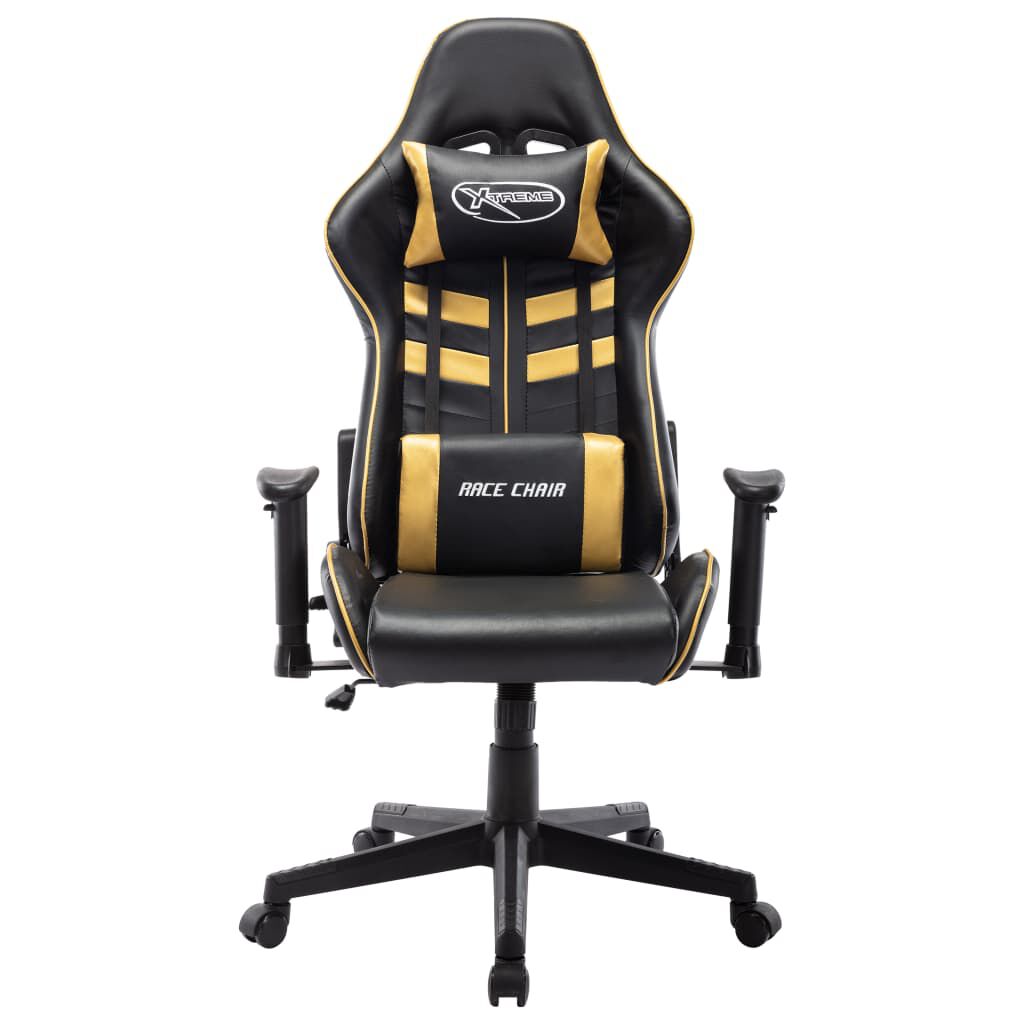 vidaXL Gaming stoel, zwart en goud, kunstleer