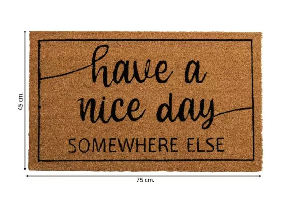 Tapis d'entrée en PVC imprimé marron 45x75