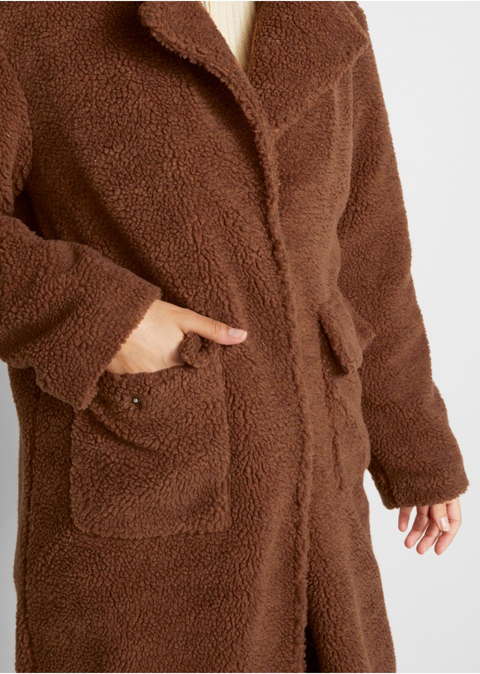 Manteau en maille peluche avec poches