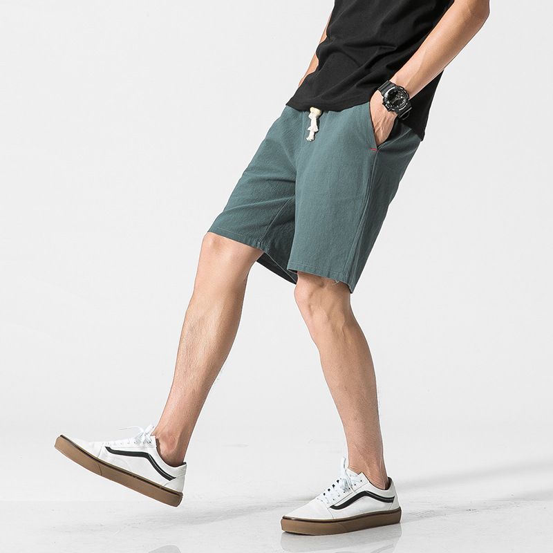 Ninine - Effen shorts met trekkoordtaille en rechte pijpen