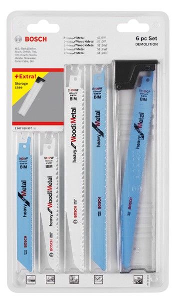 Bosch 2607010907 6-delige set reciprozaagbladen Demolition