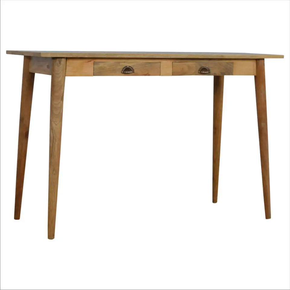 Eiken-achtige Bureau met 2 Laden, Nordic Stijl