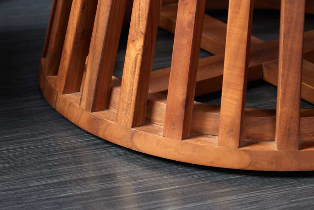 Runder Esstisch MAISON JADE 120cm natur Akazie Massivholz Säulenfuß