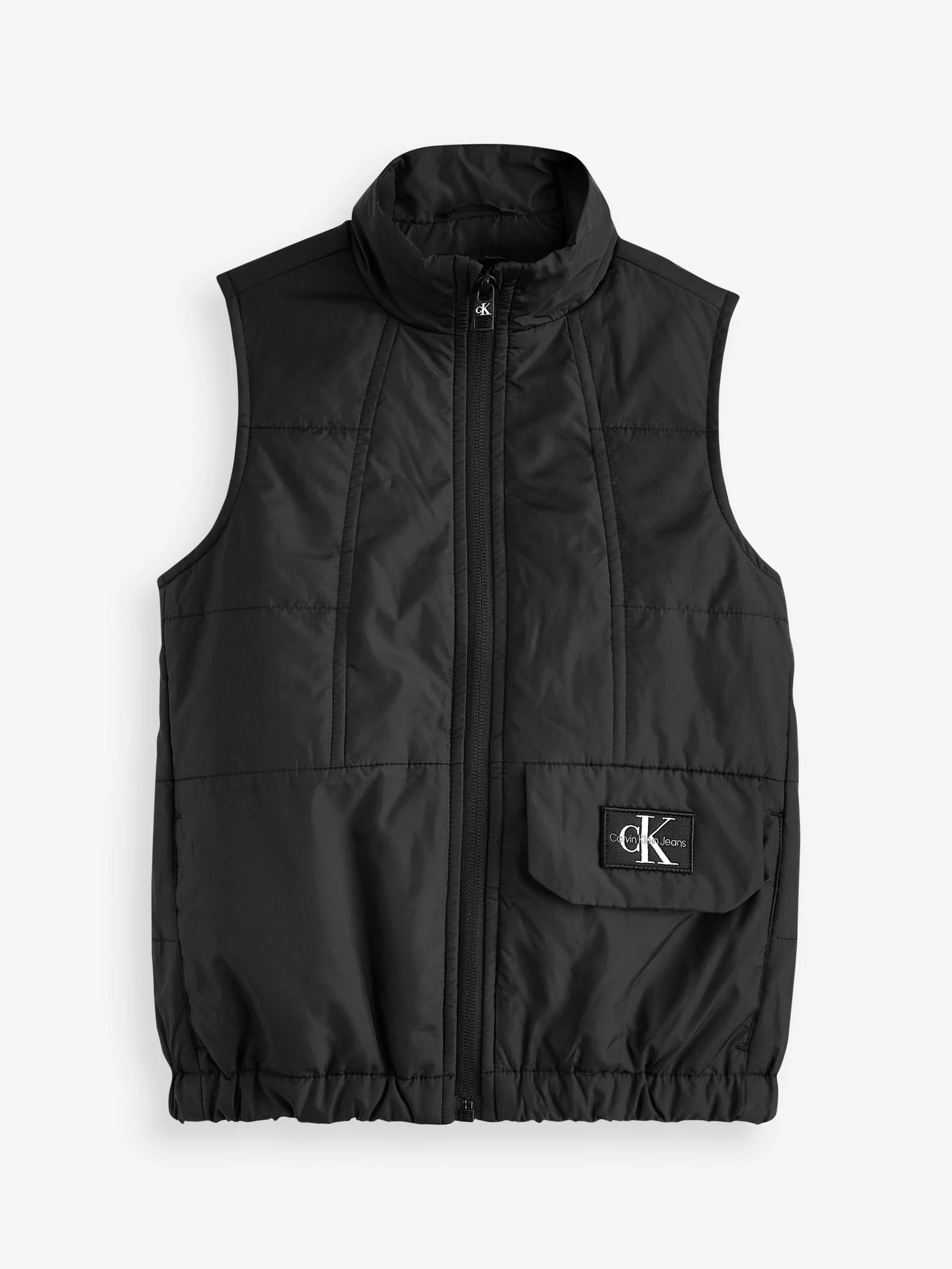 Calvin Klein Jeans - Zwarte gilet met badge voor jongens