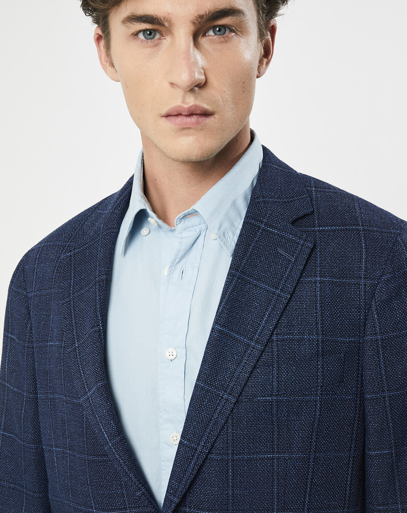 Hackett London Veste Fenêtre à carreaux bleue