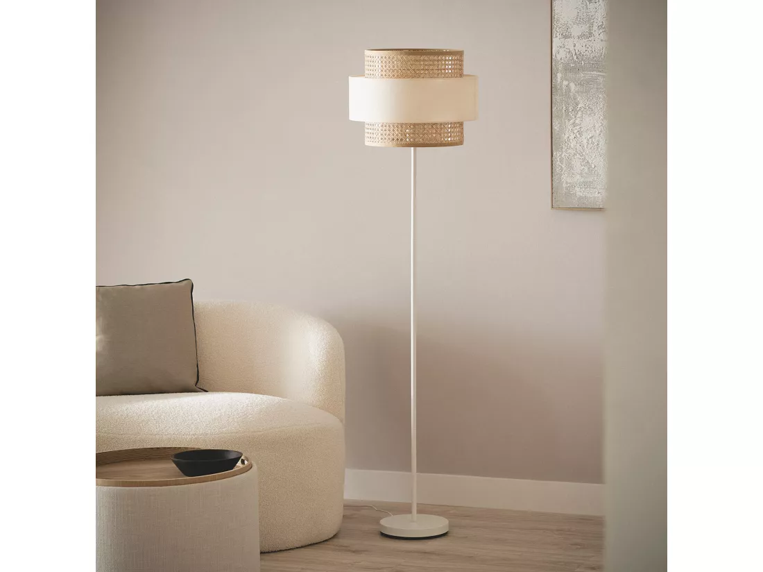 Lampadaire Métal et Tissu Amaia Beige