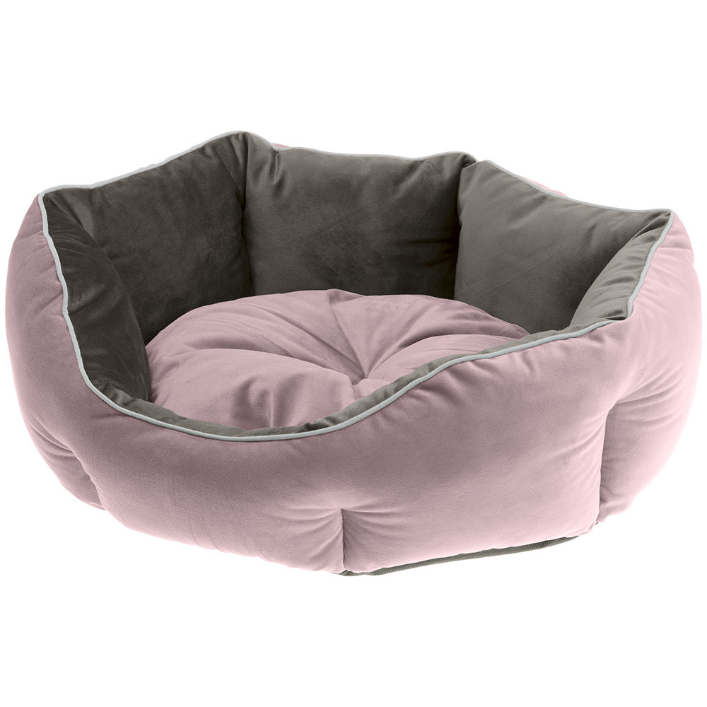 Ferplast divan pour chats et chiens queen 50 con coussin, couchage rembourré pour animaux, double-face, velours doux, lavable,