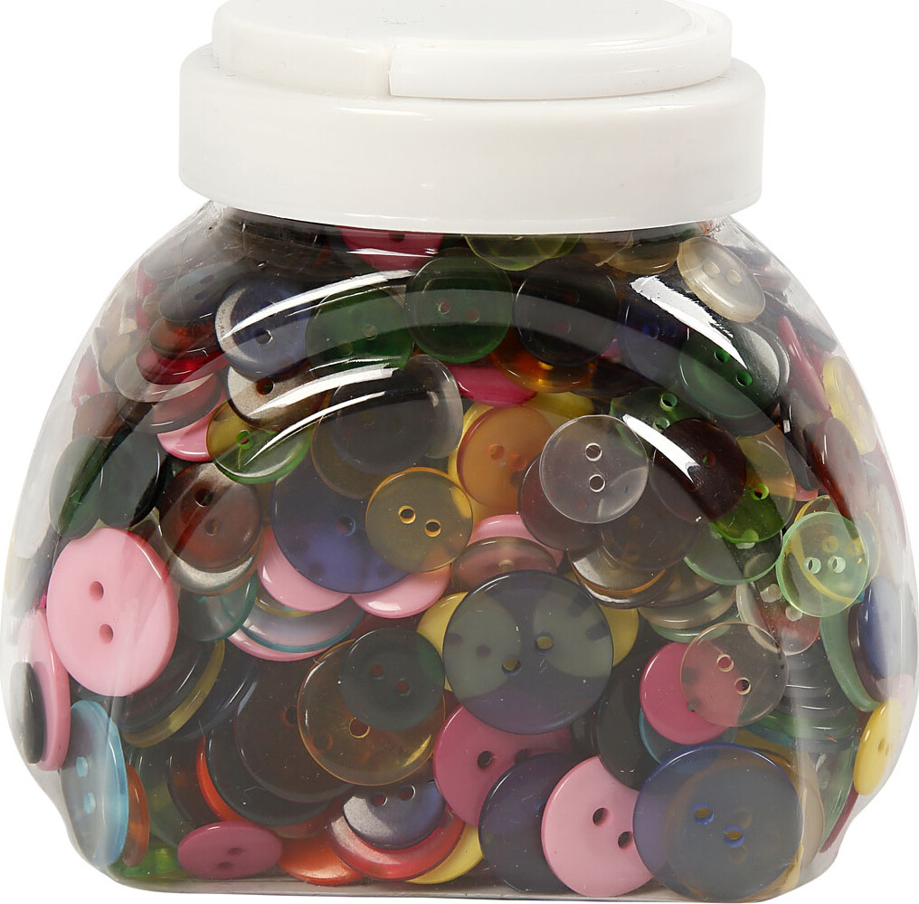 Knappe-Mix - Ø 12+18+20 MM - Assorterede Farver - 800 Stk