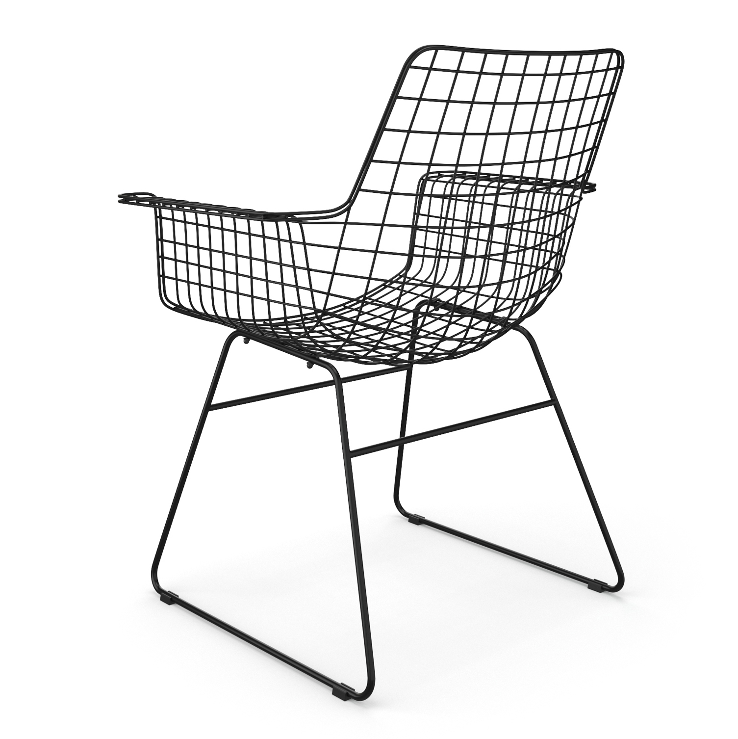 Eetkamerstoel Metal Wire met armleuning black