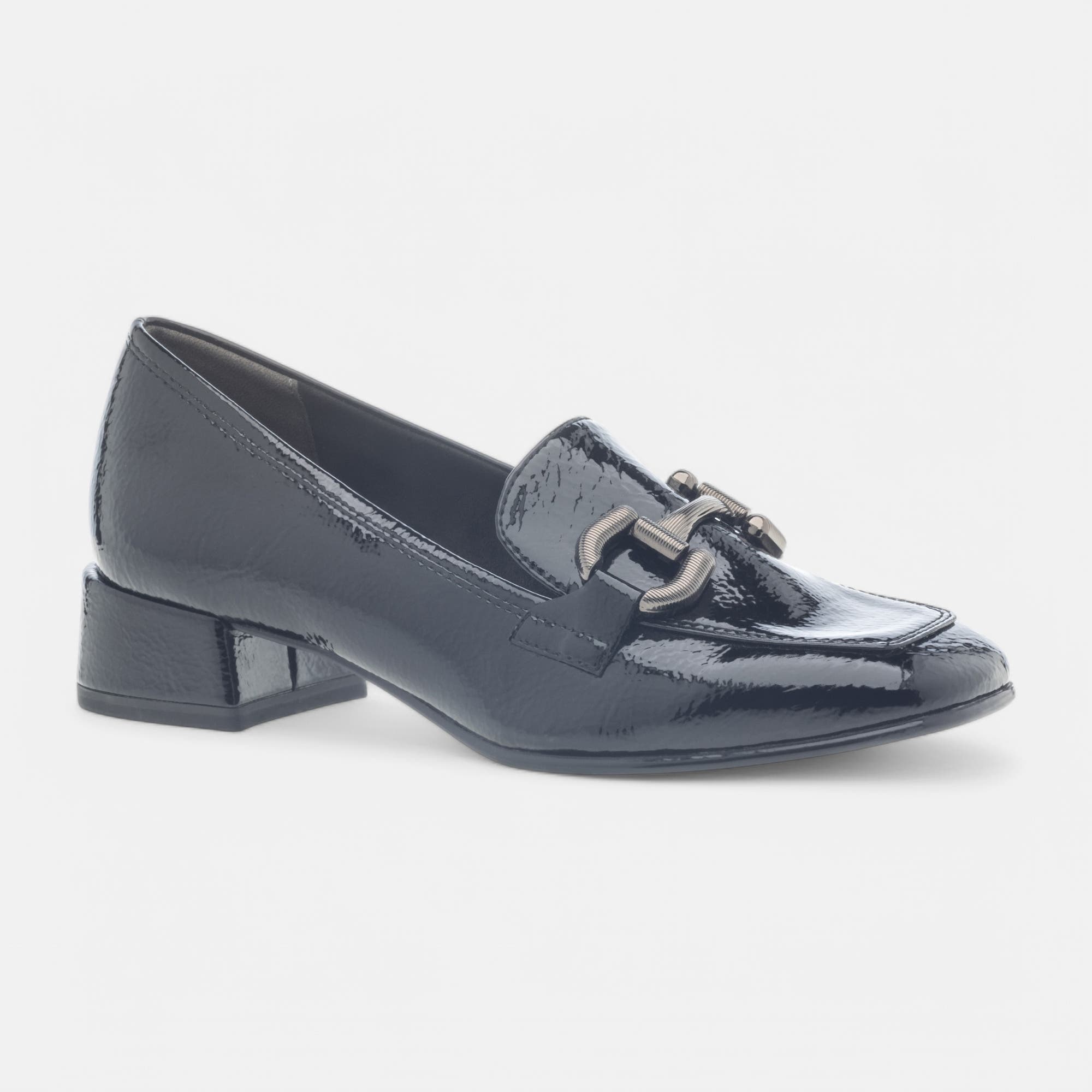Mocassins Femme noir vernis