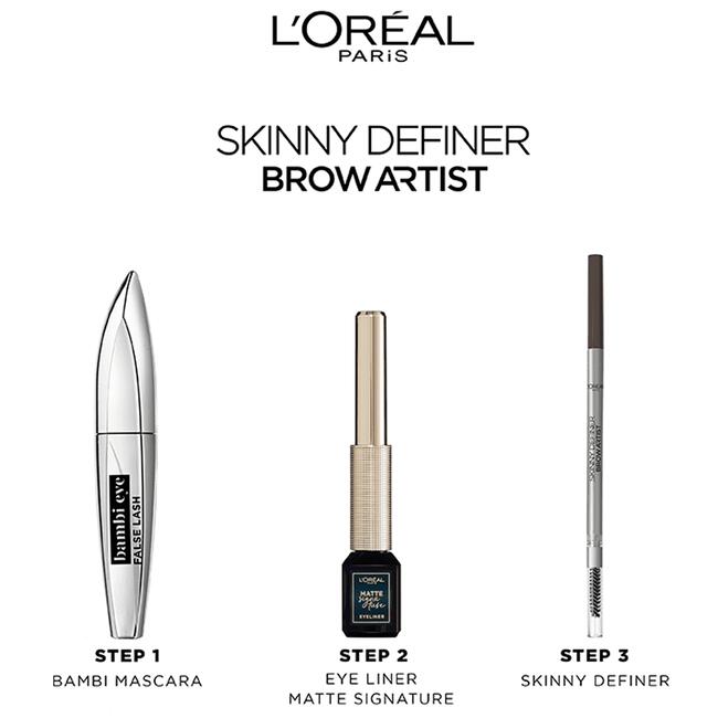 L'Oréal Paris Brow Artist Skinny Definer Wenkbrauwpotlood 109 Ebony Ultradun