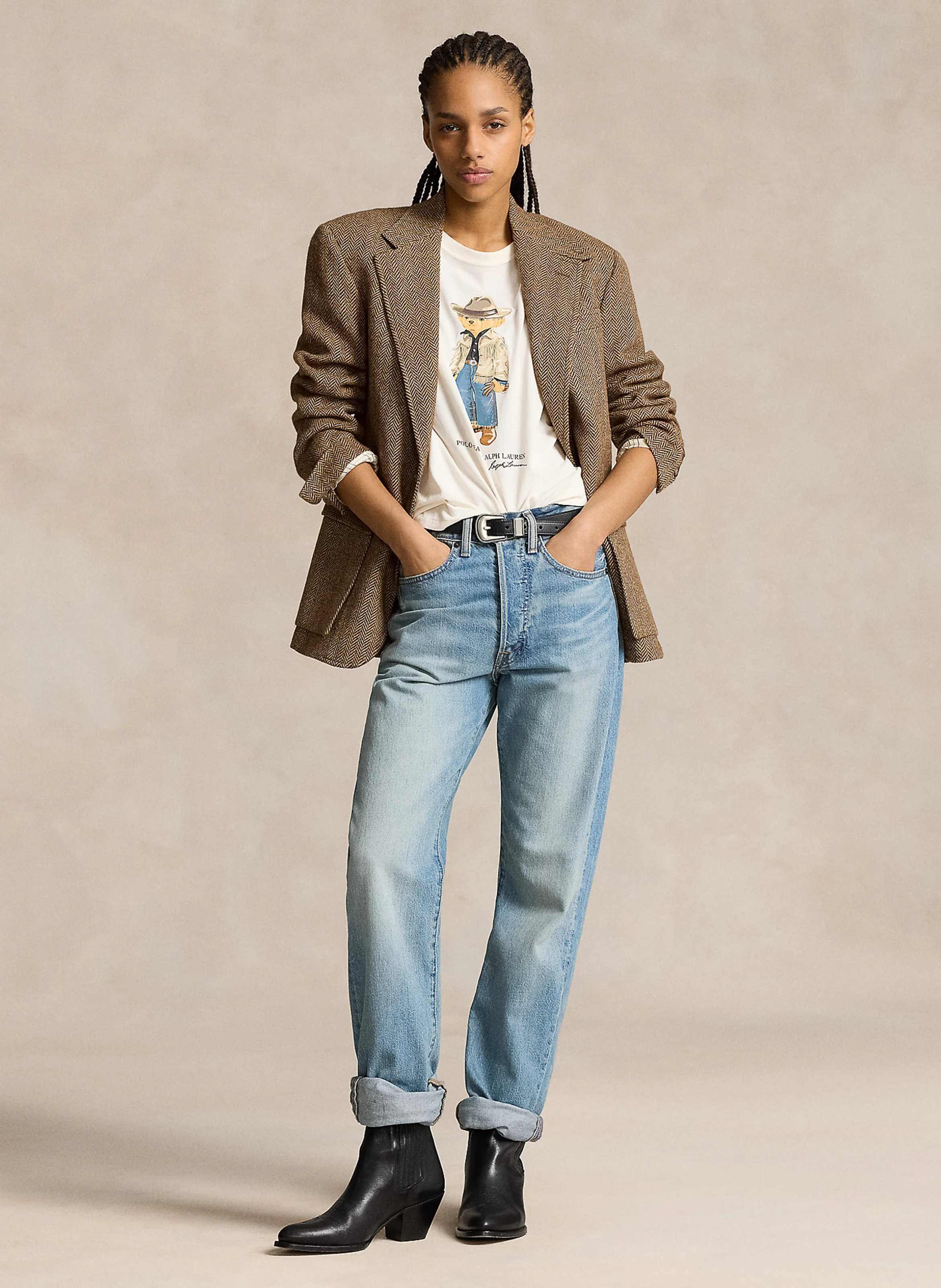 Tee-shirt col rond imprimé en coton | Blanc