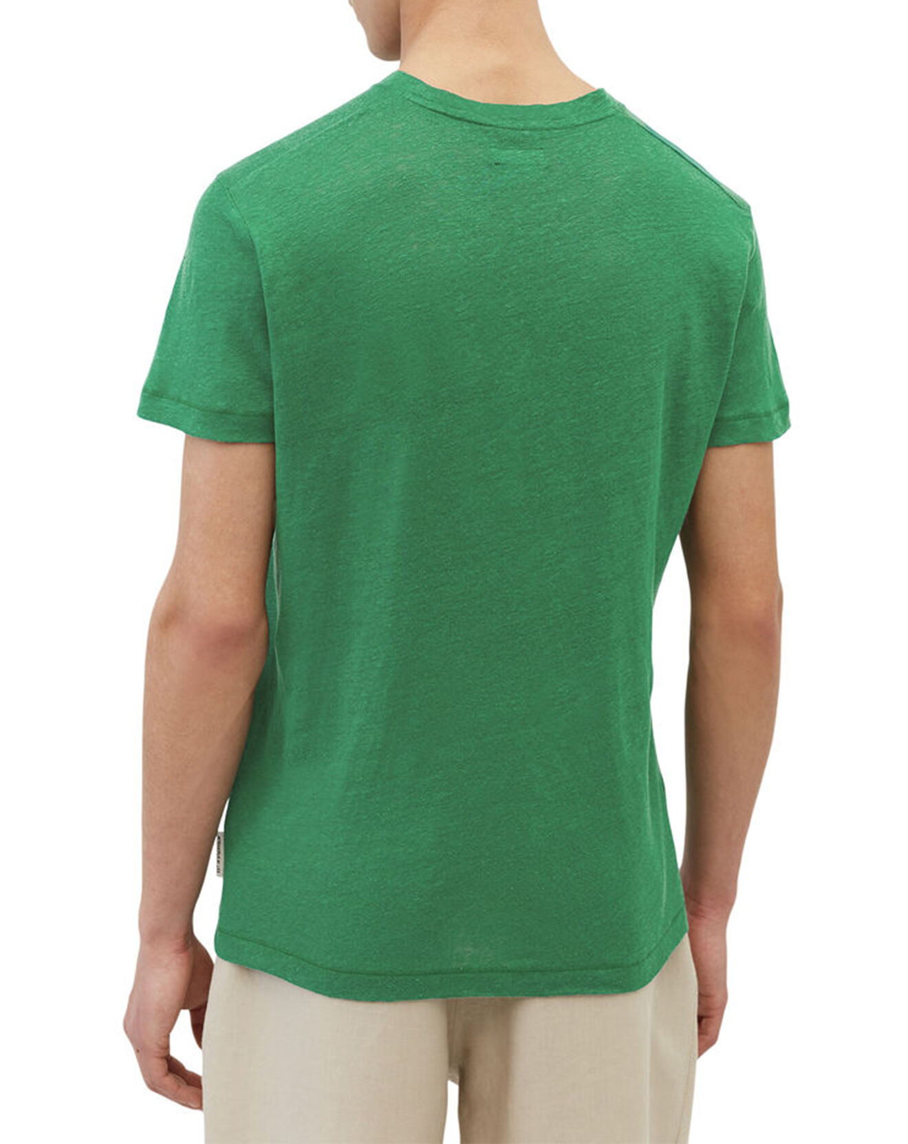 Marc O'Polo T-Shirt 100% Lin manches courtes Col Rond vert emeraude