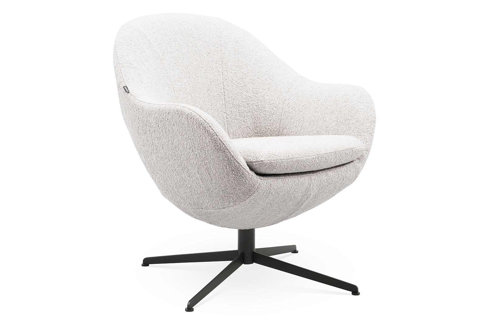 Orion hvilestol I tekstil Alfa Ivory med sving og sort understell.