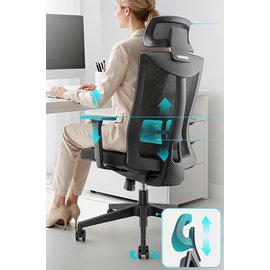 Fauteuil de bureau, dossier en mesh, noir
