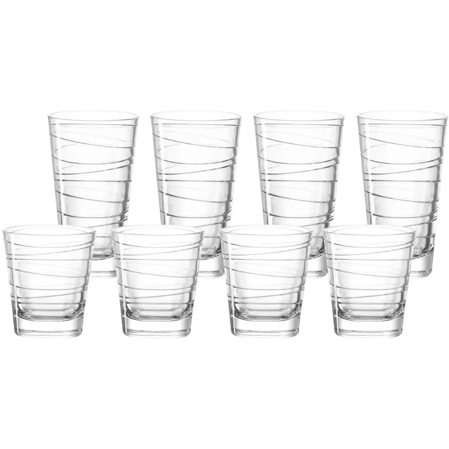 Leonardo Trinkgläser Vario Struttura 280 ml + 250 ml 8er Set transparent