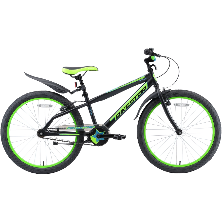 Bikestar Kinderrad 24 Zoll Urban Jungle schwarz, grün