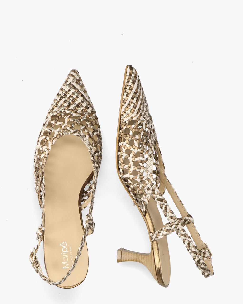 Maripé Lavanda Brons/Off-White Dames Slingbackpumps