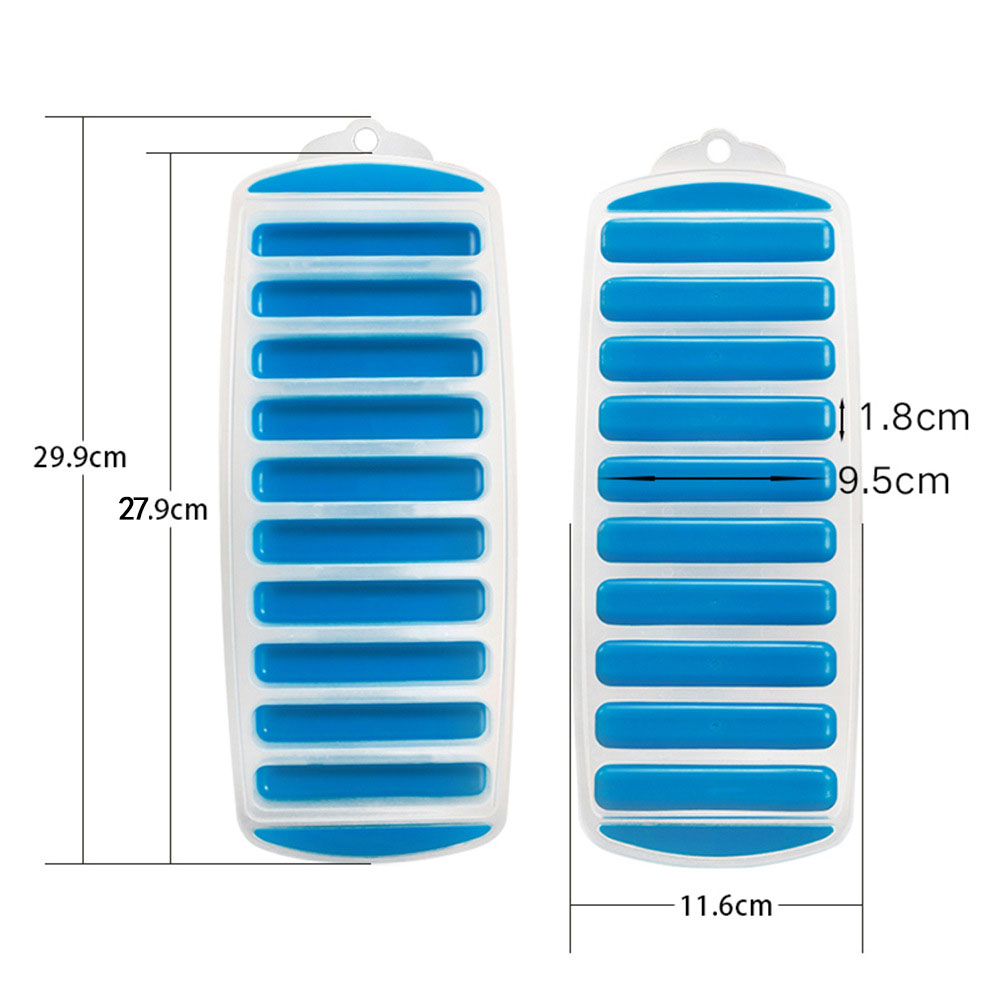 (10-fach) Silikon Eiswürfel Form DIY Flaschen Ice Cube Sticks Tray mit Deckel für Cocktails / Whisky / Softgetränke - Stäbe