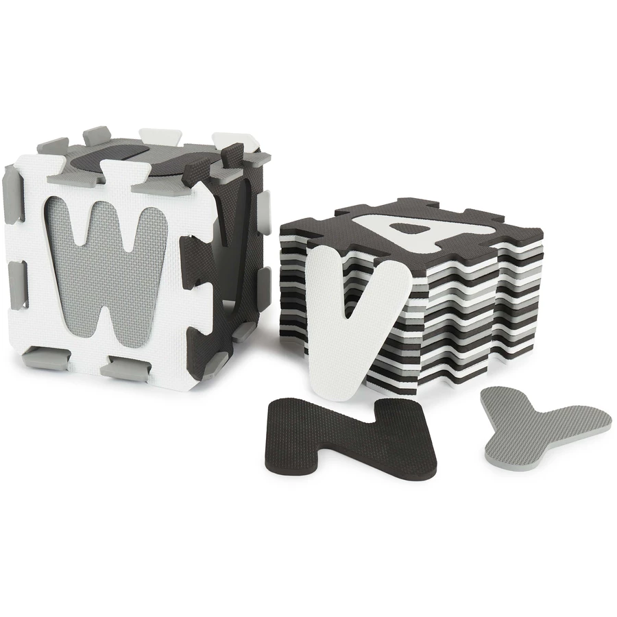 bieco Puzzlematte Buchstaben schwarz weiß