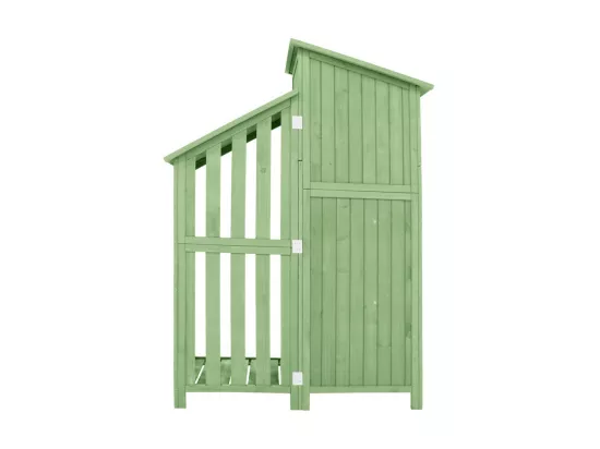 Abri de jardin en bois de sapin - remise à outils avec 2 étagères intégrées - H 173 cm - toit imperméable en PVC - Vert