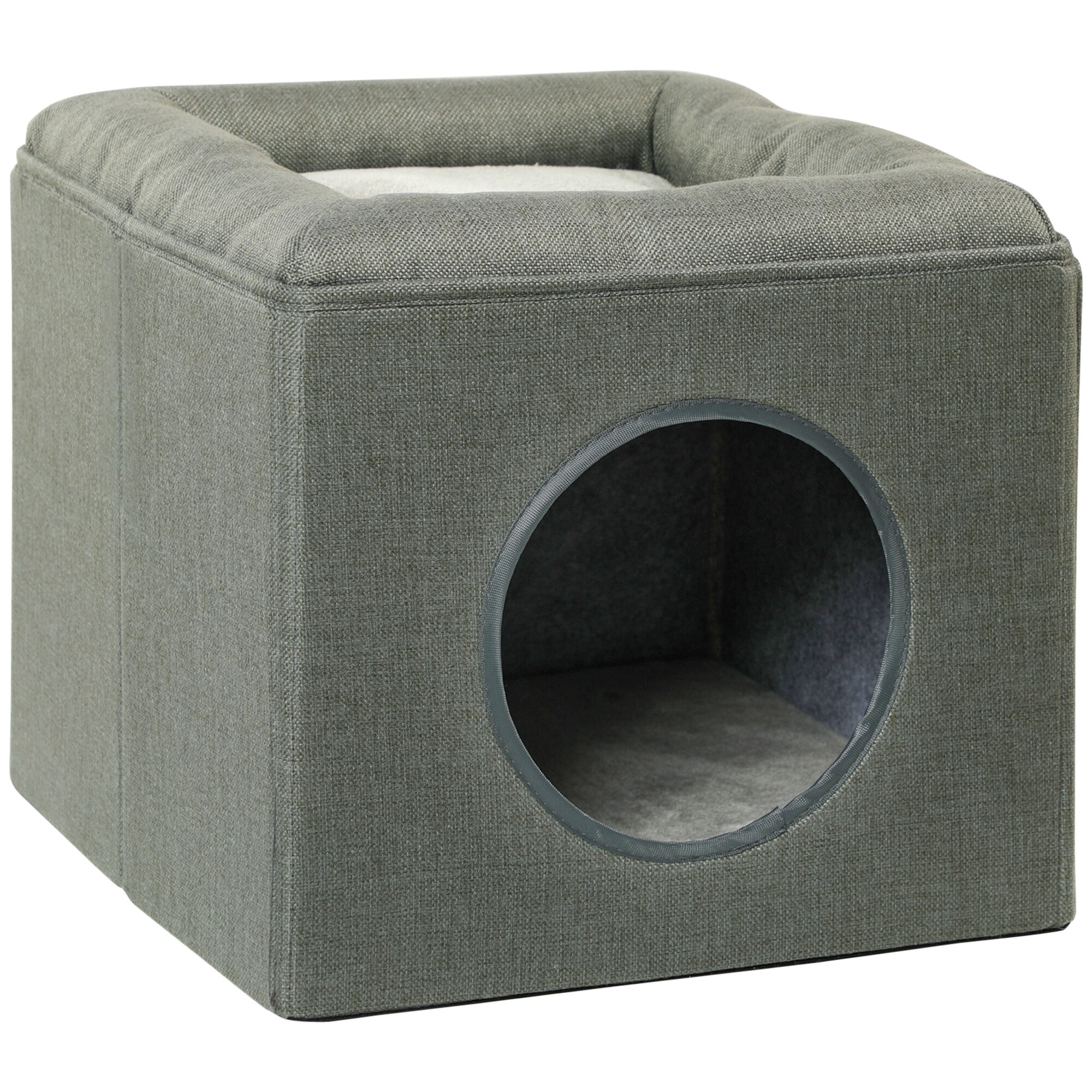 PawHut Katzenhöhle mit weichem Kissen grün 36,5L x 36,5B x 33Hcm