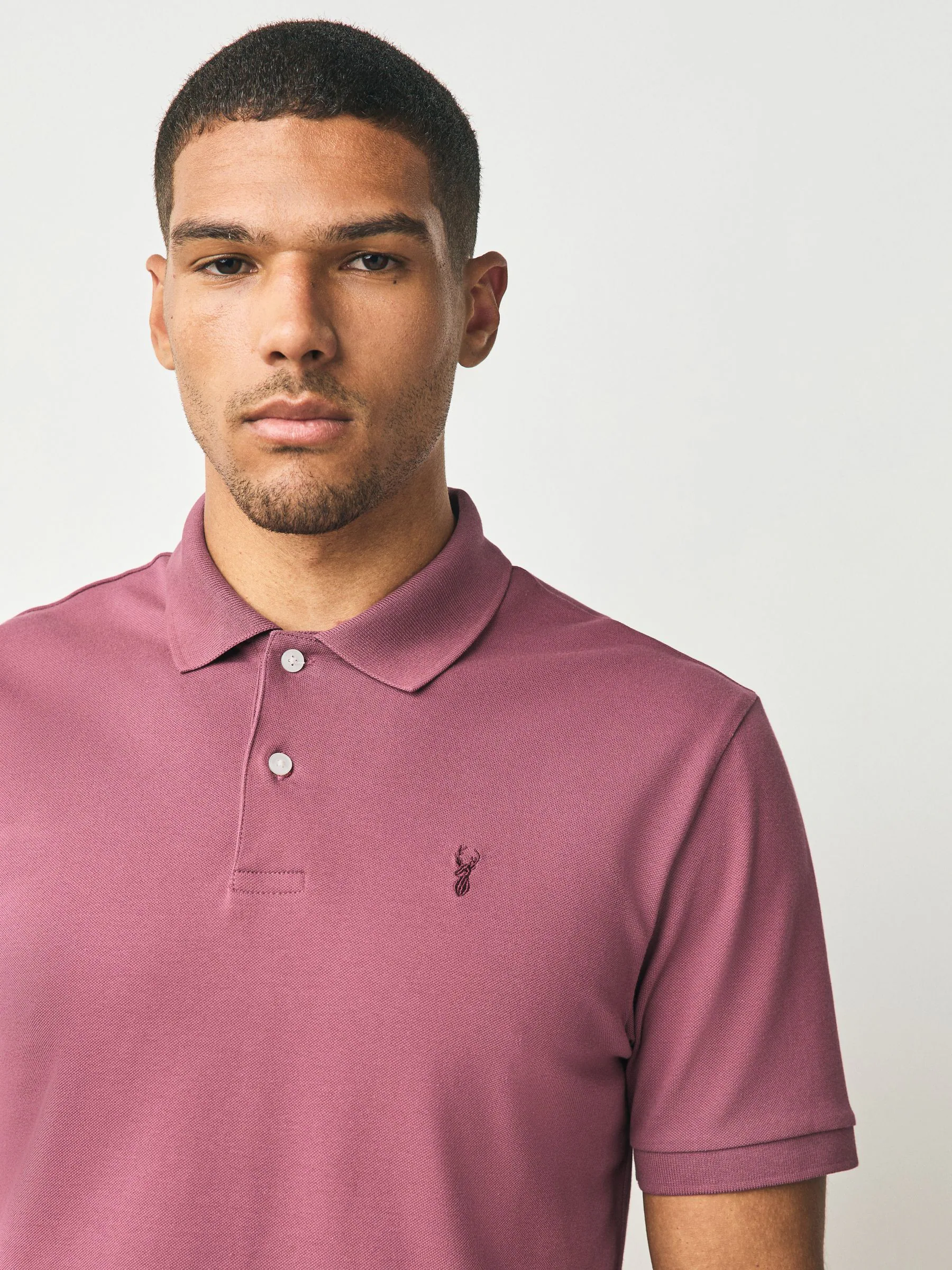 Damson roze - Normale Pasvorm - Long-Sleeve Pique Polo Shirt