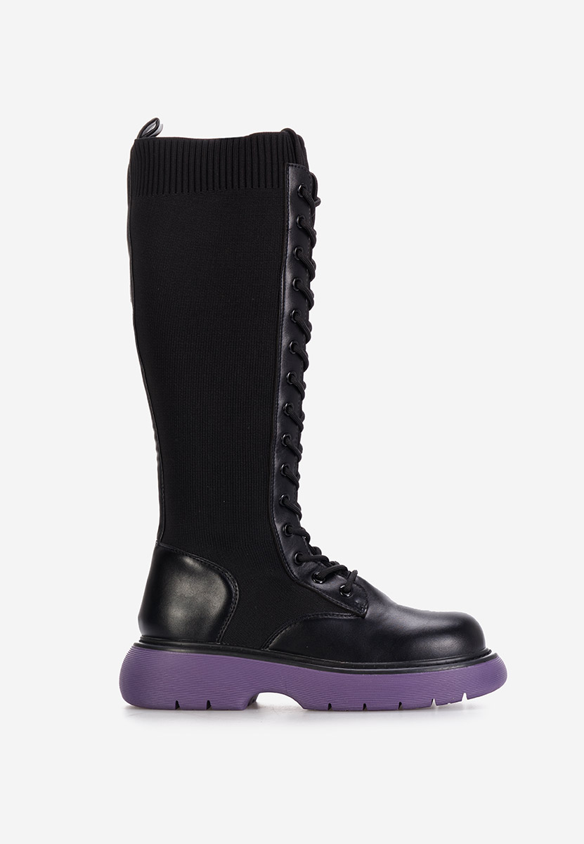 Bottes hautes à lacets noirs Novara V2