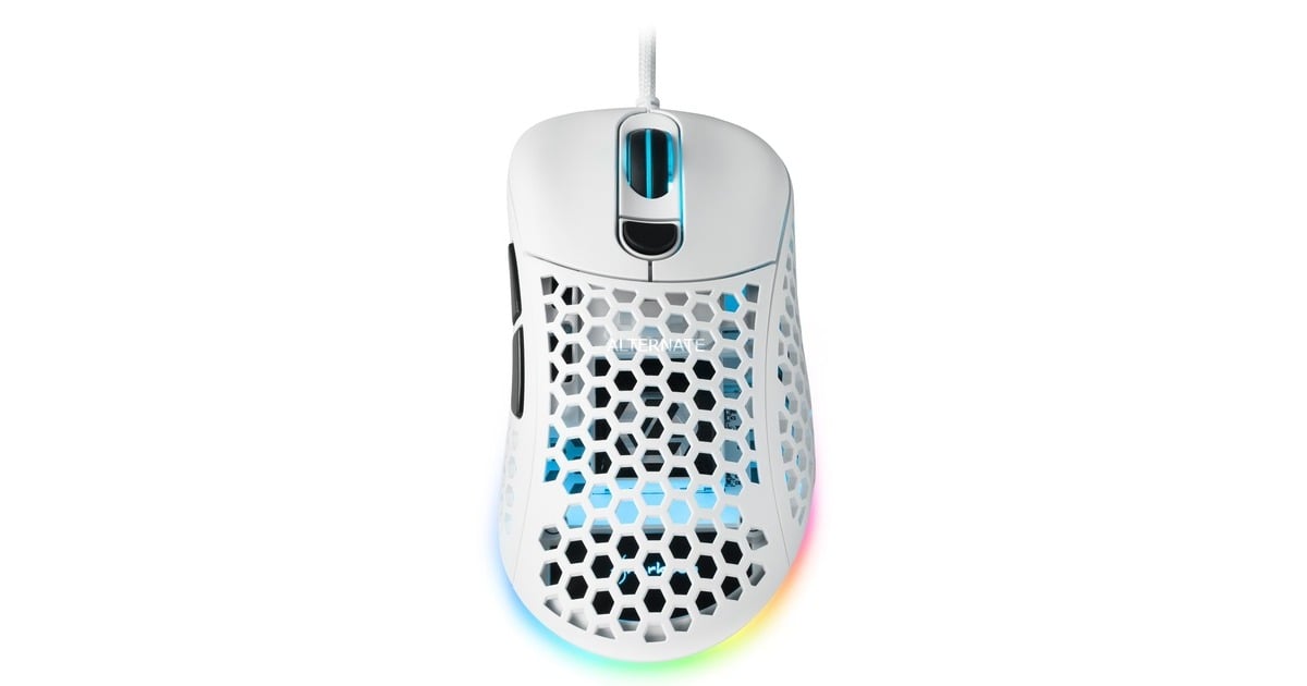 SharkoonLight² 200 gaming muis  (Wit, 50 - 16,000 dpi, RGB leds)