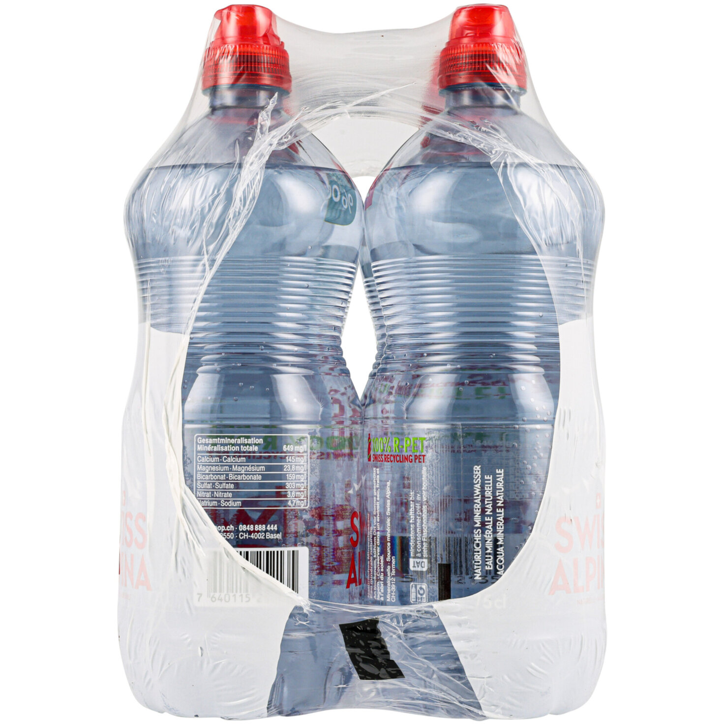 Swiss Alpina Rot Mineralwasser ohne Kohlensäure 6x75cl -450cl