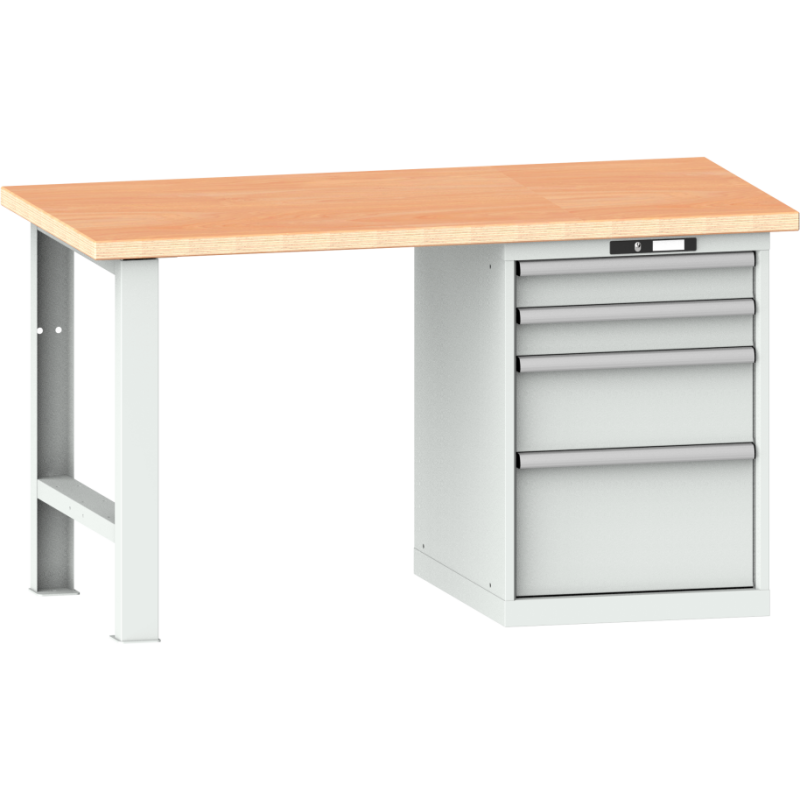 Lista - Établi 4 tiroirs plateau en multiplex H 84 x P 75 cm