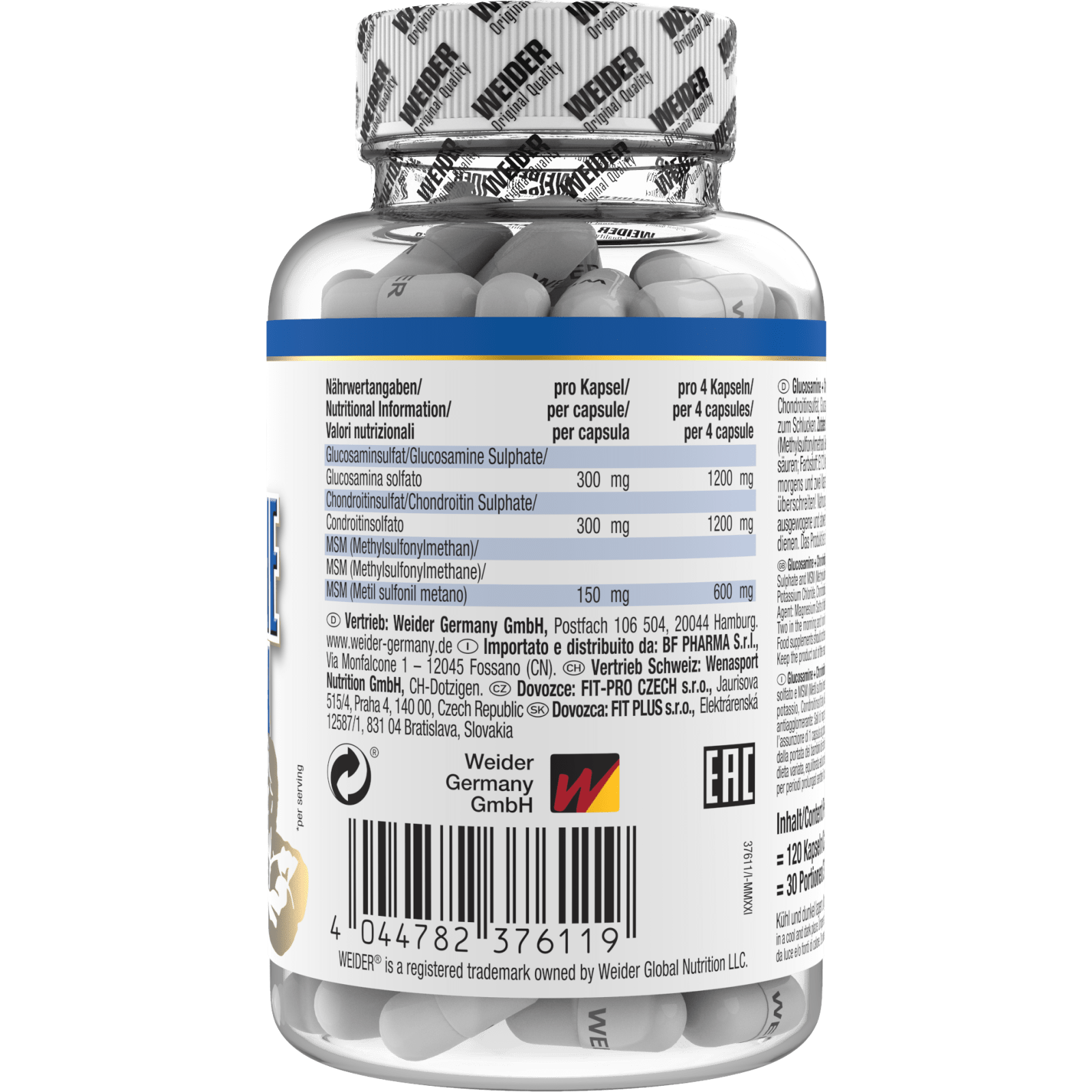 Glucosamine + Chondroitin Plus MSM (120 Kapseln)