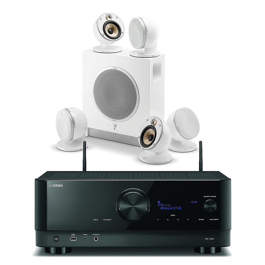 Yamaha RX-V6A Noir + Focal Dôme Flax Pack 5.1 Blanc