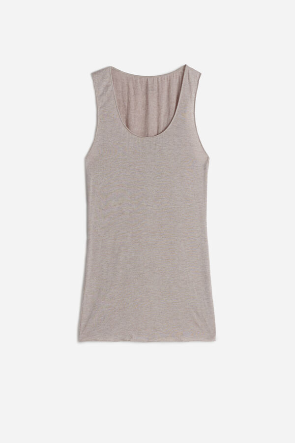 Blusa sem mangas ultraleve em modal e cashmere