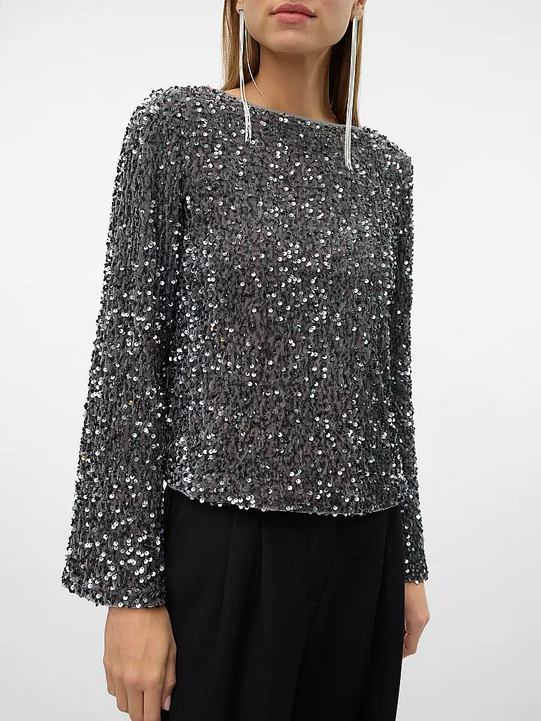 VERO MODA Langarmshirt VMBELLA  grau